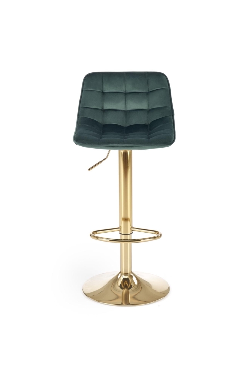 H120 hoker nogi - złote, siedzisko - ciemny zielony (1p=1szt)